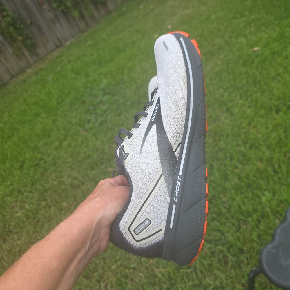Brooks Ghost 14 Mens Running Shoes Grey Black Orange 1103691D072 Size 11 - Picture 5 of 10